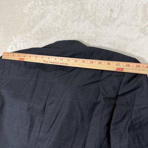 VTG Ermenegildo Zegna Wool Windowpane Double Breasted Suit Jacket Blazer 40R - Picture 12 of 12